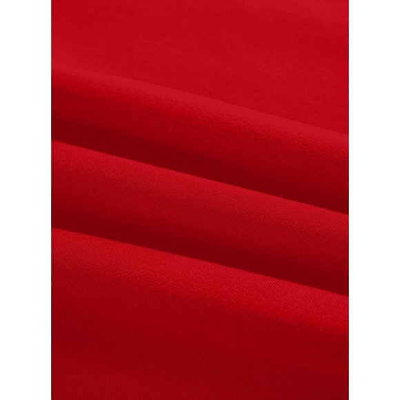 ⚡Women Red Brooklyn Imported Graphic Crewneck Long Sleeve Pullover Sweatshirt - Picture 4 of 5